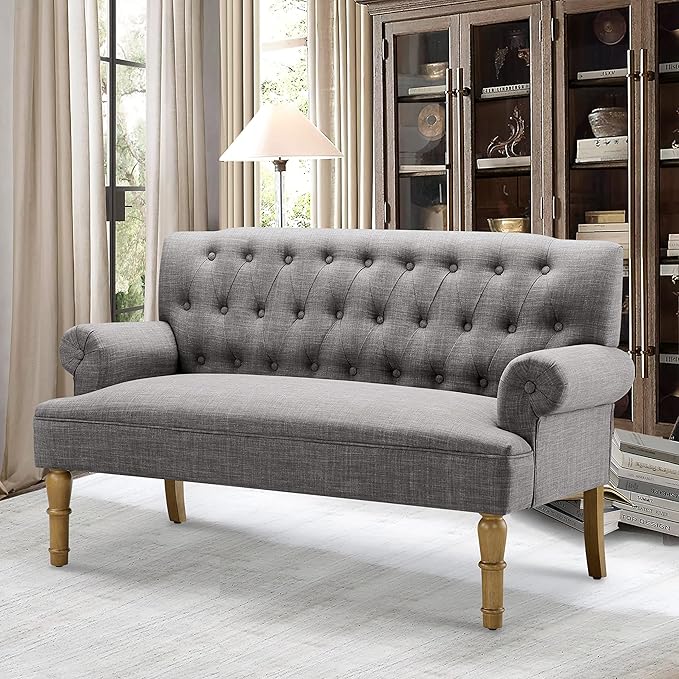 Rosevera Celino Loveseat Sofas for Living Room Loveseat Couch for Living Room Couch in a Box Sofa para Sala Love Seats Furniture Sofa in a Box Long Couches for Living Room SetteeLinenDove Gray