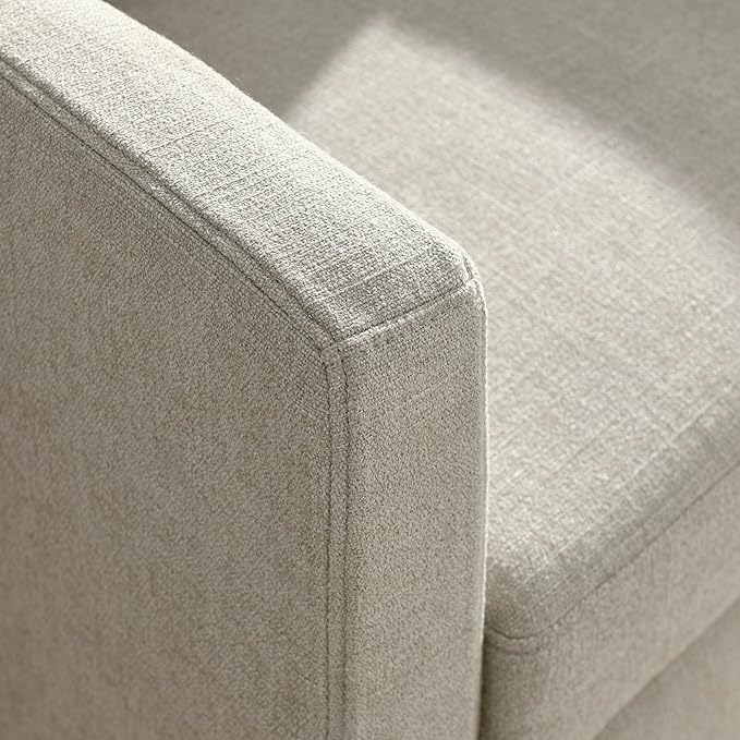 Modway Serene Swivel Accent Armchair in Linen - Modern Fabric Upholstered Chair - Slipcovered Armchair - Swivel Chair for Living Room or Bedroom