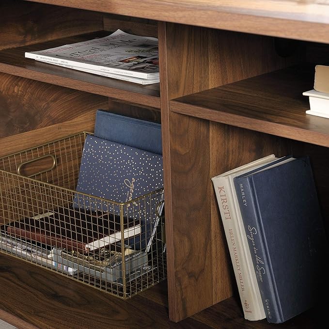 Sauder Clifford Place L-Desk L: 59.06 x W: 53.54 x H: 30.2 in Grand Walnut finish