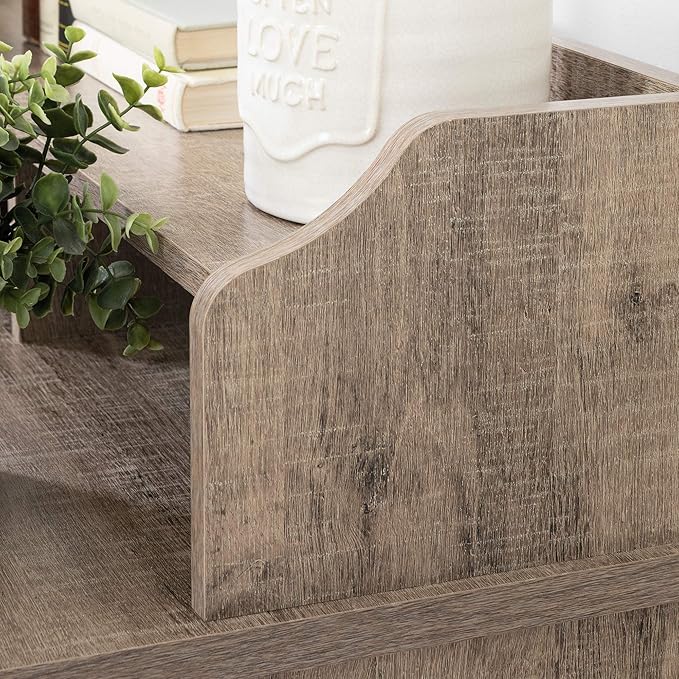 South Shore Versa Weathered Oak Computer Desk with Hutch