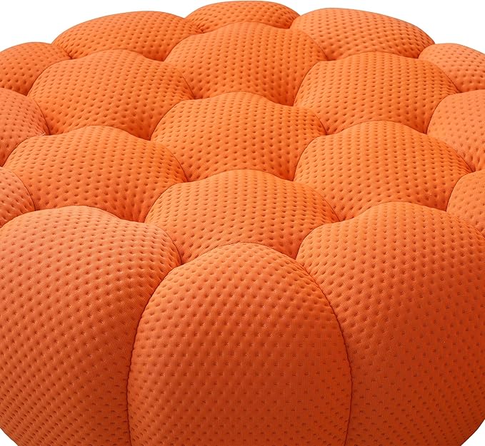 WJShome Bubble Couch42 Modern Curved Sofa Morden Lazy Floor Sofa Ottoman Foam Filled Footstool for Couch Orange Chair for Living Room Office Apartment