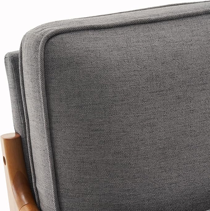 Lestar Single Lounge Chair Modern Accent Sofa Chairs Linen Upholstered Seat with Back Cushion and Pillow for Living Room (Dark-Grey)