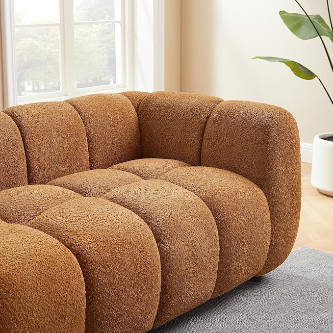 VANOMi 88 Oversized Boucle Sofa Modern Upholstered Tufted Cloud Couch Deep Seat Boucle SofaCozy Modern 3 Seater Couch for Living Room Bedroom Apartment