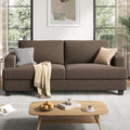 84 Inch Sofa with Extra Deep Seats Oversize Linen Fabric 2 Seater Sofa for Living RoomModern Couch and Loveseat Comfy Armrests and Seats and Backrests Easy Installation Brown