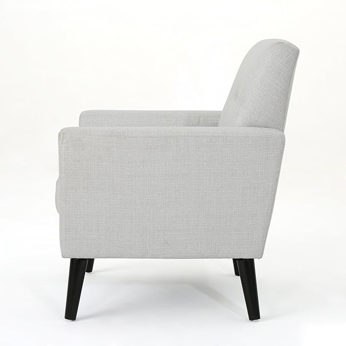 Christopher Knight Home Sienna Mid-Century Modern Fabric Club Chair Light Grey