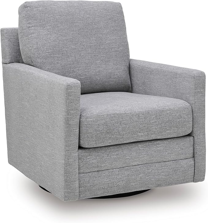 Signature Design by Ashley Freybourne Next-Gen Nuvella Casual Swivel Accent Chair with Reversible Cushions Light Gray