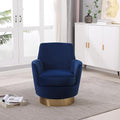 Swivel Barrel Chair Swivel Accent Chairs Armchair for Living Room Reading Chairs for Bedroom Comfy Round Barrel Chairs with Gold Stainless Steel Base ()