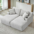 Setawix Corduroy Double Chaise Lounge Sofa Chair Indoor70.9 Modern Boneless Loveseat SleeperCompressed Cloud Lounger Couch BedDIY Modular Sectional Sofas with CupholdersNo Assembly