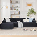 107 Modular Sectional Cloud Couch Boneless couches Sponge sectionals for Living Room High Density Sponges Sofa Modular L-Shape with Chaise Black