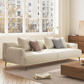 3-Seater Living Room Sofa - Modern Leisure Modular Sofa with Wooden Frame and Metal Legs Soft Cotton-Linen Fabric Easy to Install Suitable for Office Apartment and Living Room Grey 82.6