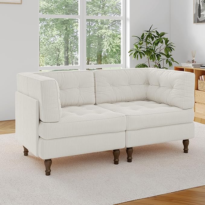 Loveseat Sofa 65 Upholstered Cloud Sofa Bed with Deep Seat for Living Room Bedroom and Apartment Comfy Fluffy Sleeper Sofa