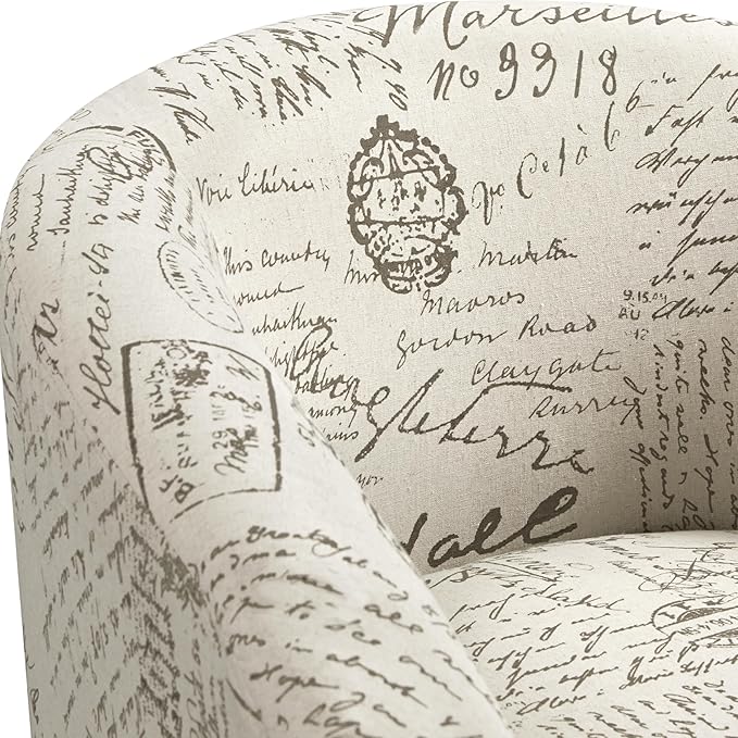 Topeakmart Contemporary Club Chair for Living Room Barrel Chair with Ottoman Tub Chair and Footrest Set for Bedroom/Waiting Room/Guestroom Letter Print