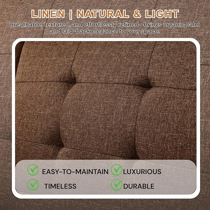 63 Loveseat Sofa Convertible Sofa Bed 5-Position Adjustable Backrest Sleeper Chair Guest Bed for Studio Apartment Basements Cabins Dorm Brown.
