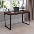 EMMA + OLIVER Industrial Modern Desk-47L Commercial Grade Home Office Desk-Mahogany/Black