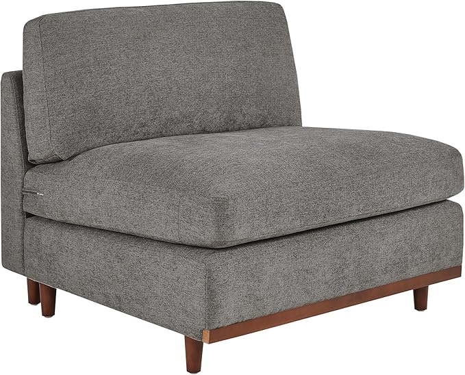 CHITA Modern Down Filled Upholstered Middle Armless Sofa for Sectional Modular Couch Grey