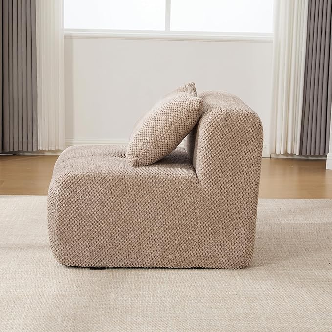 Folding Sofa Bed Convertible Floor Sleeper Chair Comfy Futon Floor Couch 2 in 1 Pull Out Single Boneless Sofa for Living Room Bedroom Removable Ottoman No AssembleTaupe