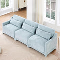 Livavege 105.9 Modular Sectional Sofa Couches for Living Room Modern Comfy 3 Seater Couch with Thick Cushions &amp Solid Wood Frame Upholstered Chenille Deep Seat Sofas for Bedroom Apartment Blu