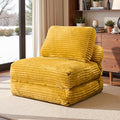 HOOOWOOO Folding Sofa BedConvertible Futon Sleeper Ottoman Pull Out Bed Single Couch 2 in 1 No AssemblyPortable 35.8 Boneless Corduroy Accent Chair Floor Chaise Lounge for Guest Room Studio(Yellow)