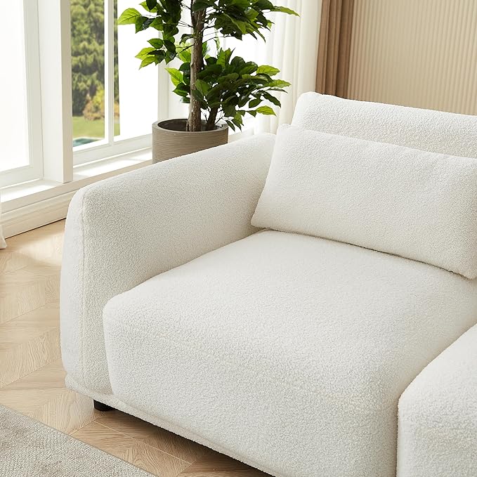 U Shaped Cloud Sectional Convertible L Shaped Couch with Removable OttomansModular Cloud Couch Sectional for Living Room(4 Set + 2 Ottomans - White)