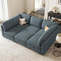 Belffin 86.2 Sectional Sleeper SofaOversized Sectional Couch Wide Deep Seat Sofa BedModular Sectional Couches for Living RoomApartment and BedroomBlue Grey