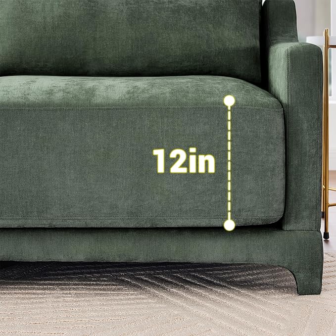 Livavege 73.2 Loveseat Sectional Sofa Modern 2 Seater Love Seat Couches for Living Room Upholstered Deep Seat Couch with Thick Cushions &amp Solid Wood Frame for Small Space Bedroom ApartmentGr