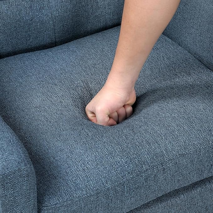 Blue Button-Tufted Fabric Accent Chair - Contemporary Living Room Furniture Perfect for Small Spaces