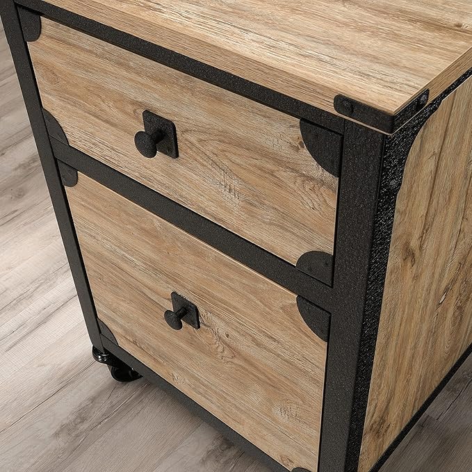 Rolling File Cart with Smooth Metal Drawers - Durable Brown Wooden File Holder for Home or Office