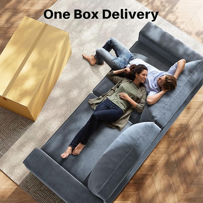 Vesgantti 85'' Chenille Couch for Living Room 3 Seater Comfy Sofa with Wide Armrest Thick Spring Cushions Modern Cloud Couch for Apartment Office Bedroom Small Space Chenille Light Grey