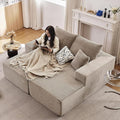 75” Oversized Sectional Double Lounge Chaise Fluffy Modern Sleeper Loveseat Sofa Chair Modern Corduroy Sleeper Loveseat Chair for Living Room Bedroom Reading No Assembly Camel