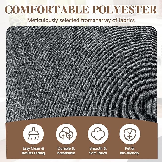71 Loveseat Sofa Upholstered Love Seat with Deep Cushions &amp Removable Pillows Modern Polyester Couch for Bedroom Living Room &amp Office (Blue Gray)