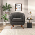 Lexicon Alard Tufted Fabric Barrel Accent Chair Charcoal