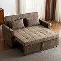 Zateety 3-in-1 Loveseat Sofa Bed Adjustable Backrest 56.9 Pull Out Sofa Bed Soft Chenille Sofa Couch with Large Pockets and Lumbar Pillows Sleeper Couch for Small Space