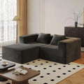 78” Cloud Loveseat Sofa with 2 Cushions Boneless Couches for Living Room Bedroom Small Space Corduroy Sofa in a Box Compressed Memory Foam No Assembly (Grey 78” L-Shaped)