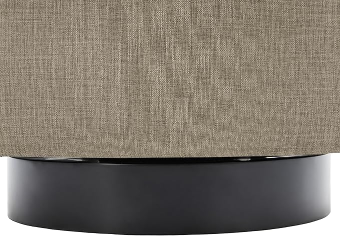 Pia Ricco Swivel Barrel Accent Chairs Set of 2 360° Swivel Round Sofa Chair Comfy Upholstered Fabric Single Sofa Club Armchair for Living Room/Reading Room/Bedroom Light Brown