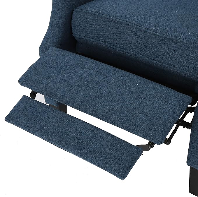 GDFStudio Christopher Knight Home Wescott Traditional Fabric Recliner Navy Blue