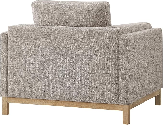 Modway Roscoe Fabric Armchair in Pewter - Comfortable Deep Seat Accent Chair with Arms for Living Room or Bedroom