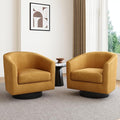 Lumibee Swivel Accent Barrel Chairs Set of 2 Upholstered Comfy Swivel Round Barrel Chair 360° Rotation Single Sofa Club Armchair for Living Room Reading Room Bedroom Corduroy Orange
