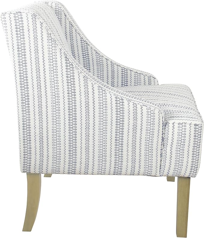 HomePop Swoop Arm Accent Chair Ivory Stripe