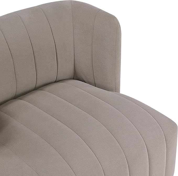 Modern Swivel Chair: Luxury Textured Fabric Contemporary Barrel Back Design for Living Room (Taupe)