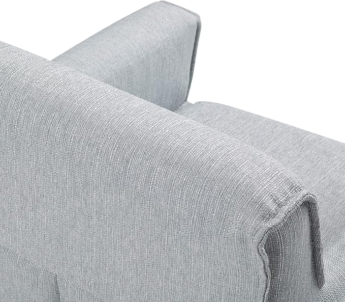 SIMPLIHOME Warren 28 inch Wide Mid Century Modern Accent Chair in Woven Fabric in Cool Grey with Removable Slip Cover Metal Hairpin Legs Simple Assembly Just Attach Legs
