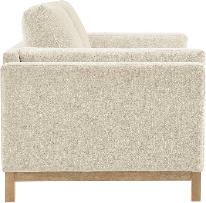 Modway Roscoe 63 Inch Fabric Loveseat in Ivory - Comfortable Upholstered 2 Seater Couch for Living Room Apartment or Office Seating