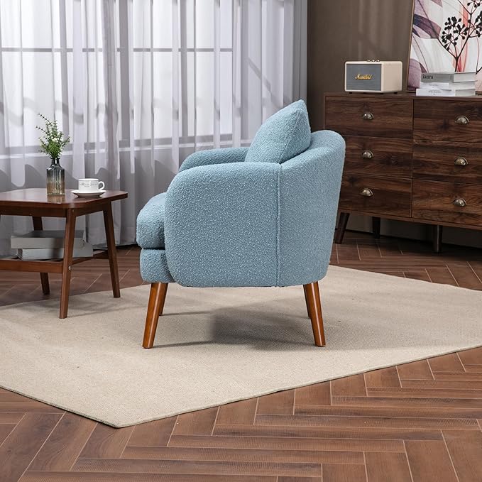 Wood Frame Armchair Modern Accent Chair Lounge Chair for Living Room