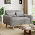 JAMFLY 47'' Small Loveseat Sofa 2 Seat Compact Couch with Tapered Legs Light Grey Upholstered Furniture Solid Wood Frame Comfy Foam Cushion Easy Assembly for Small Spaces