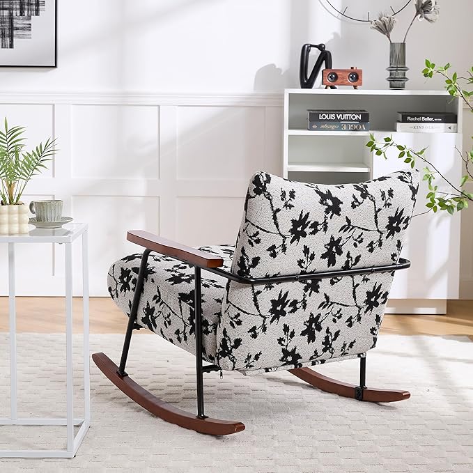 Modern Accent Chair Arm Chair Living Room Rocking Chair Metal e