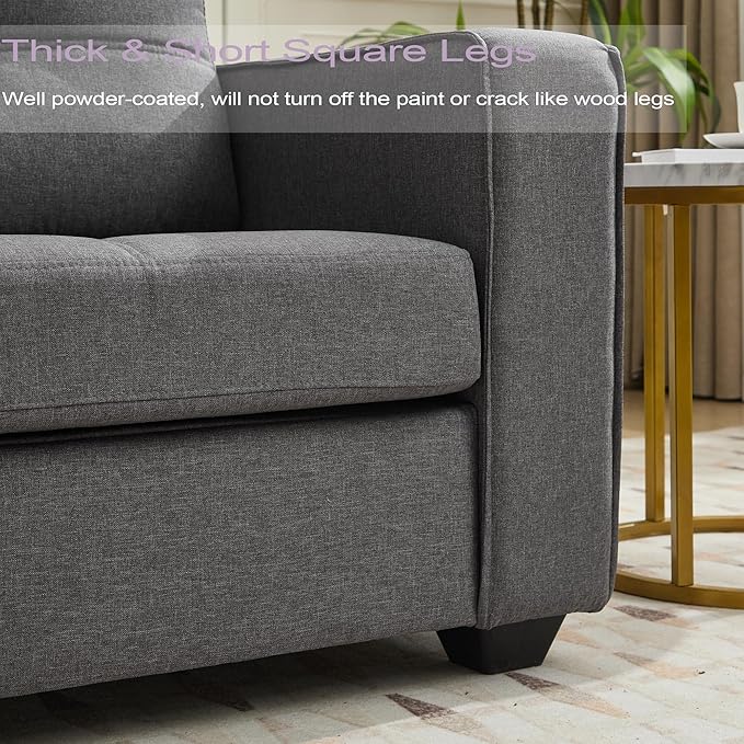 TYBOATLE Oversized Accent Chair w/Side Pockets Modern Tufted Upholstered Living Room Chair Comfy Arm Chair Linen Fabric Reading Waiting Room Chairs for Bedroom Apartment Office