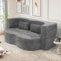 78 Convertible Sofa Bed with Pillows Queen Sleeper SofaFoam Folding Mattress Sleeper Modern Teddy Fabric Floor Cushion and Futon Chaise Lounge SofaFor ApartmentsGuest RoomsGuest UseCondoGary
