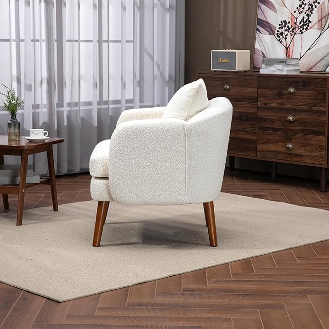 Wood Frame Armchair Modern Accent Chair Lounge Chair for Living Room