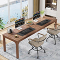 Tribesigns 78.7 Inches Extra Long Computer Desk 2 Person Desk Double Long Desk Workstaion for Home Office Coffee Brown