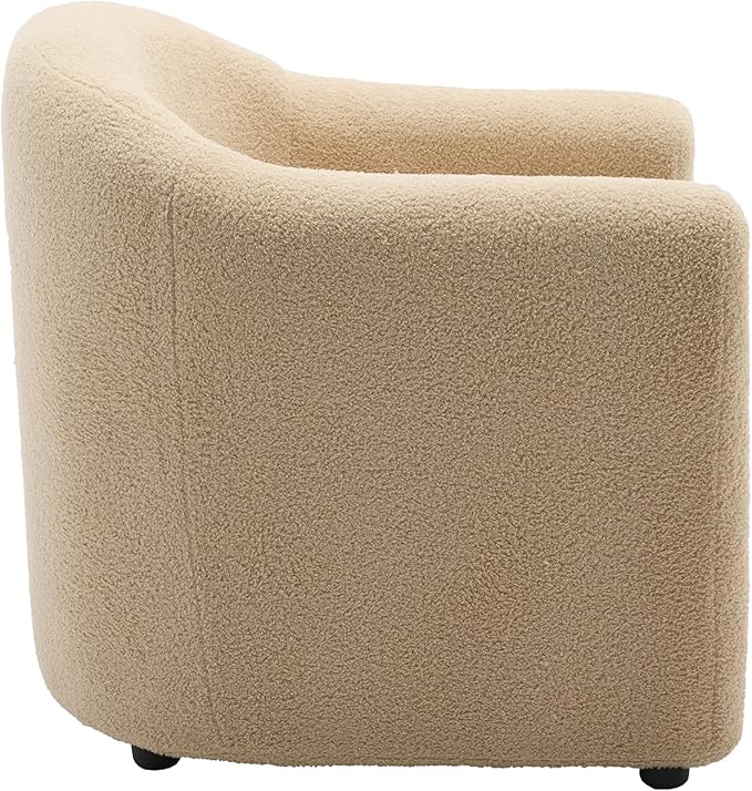 Accent Chair Modern Boucle Fabric Armchair for Living Room Comfy Upholstered Reading Single Sofa Chair for Bedroom (Boucle Camel Set of 2)