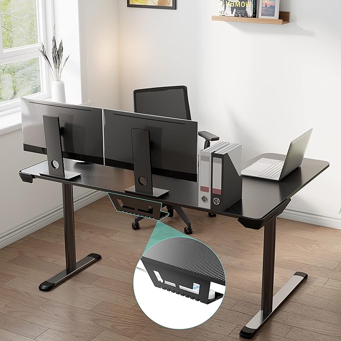 EUREKA ERGONOMIC L Shaped Gaming Desk 60 Inch L60 Home Office Corner PC Computer Gamer Table Large Writing Workstation Gifts w Mouse Pad Cable Management Space Saving Easy to Assemble Left Black